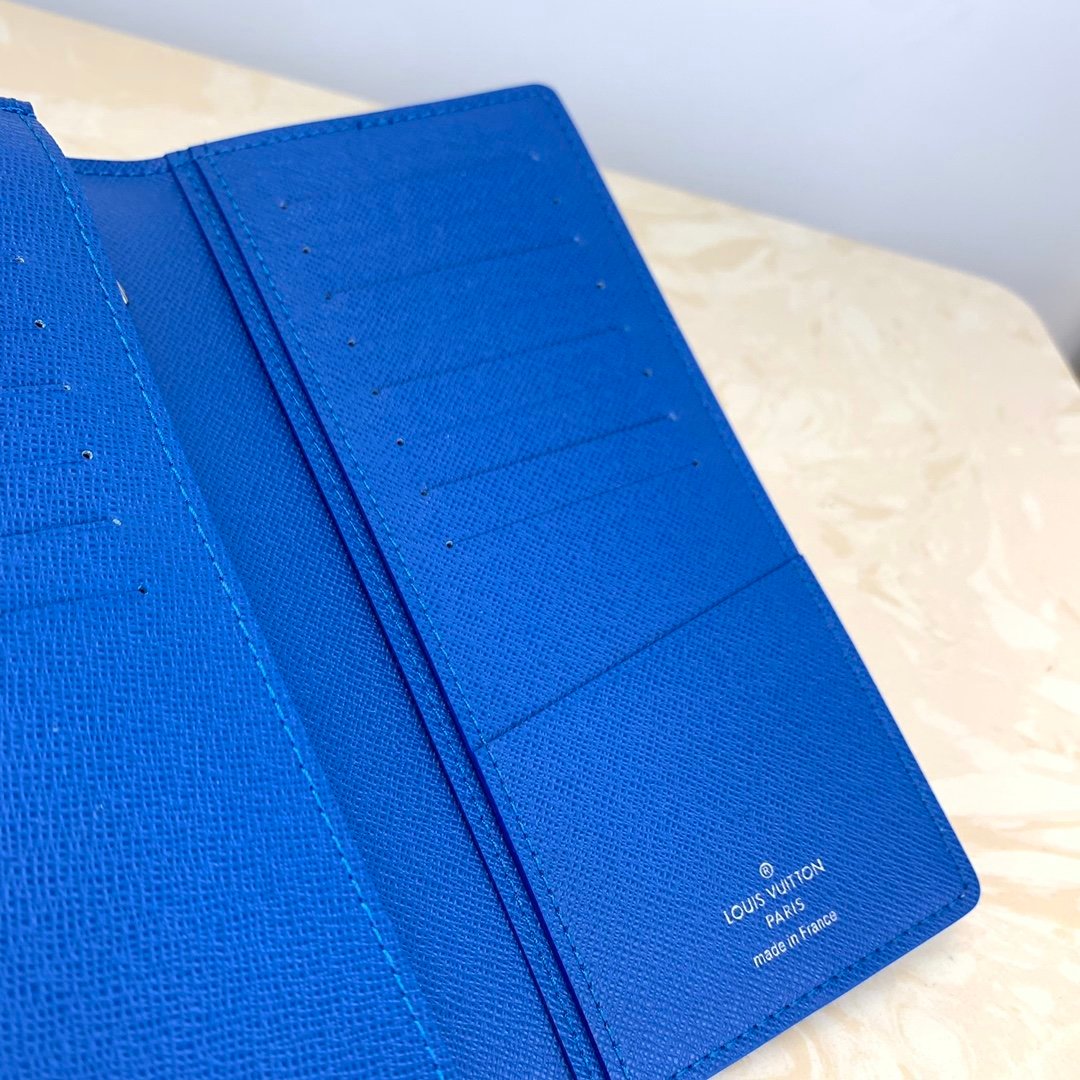Louis Vuitton Monogram Brazza Wallet 19cm Blue