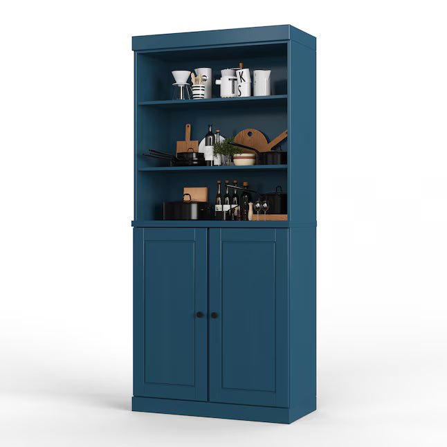 32-in W Solid Wood Tall Open Raised Panel Modular Kitchen Pantry Cabinet