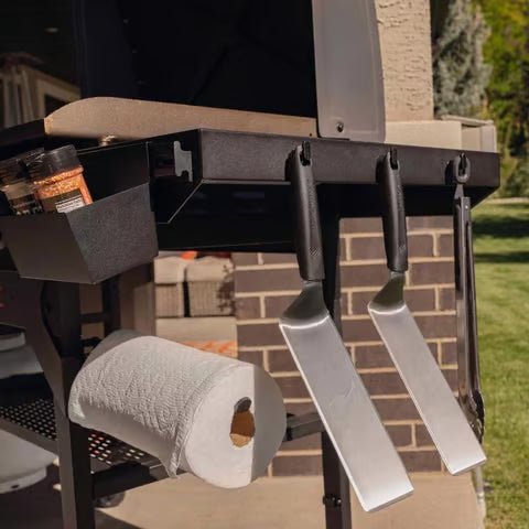 Forged 4 Burner Liquid Propane Outdoor Griddle with Hood Black