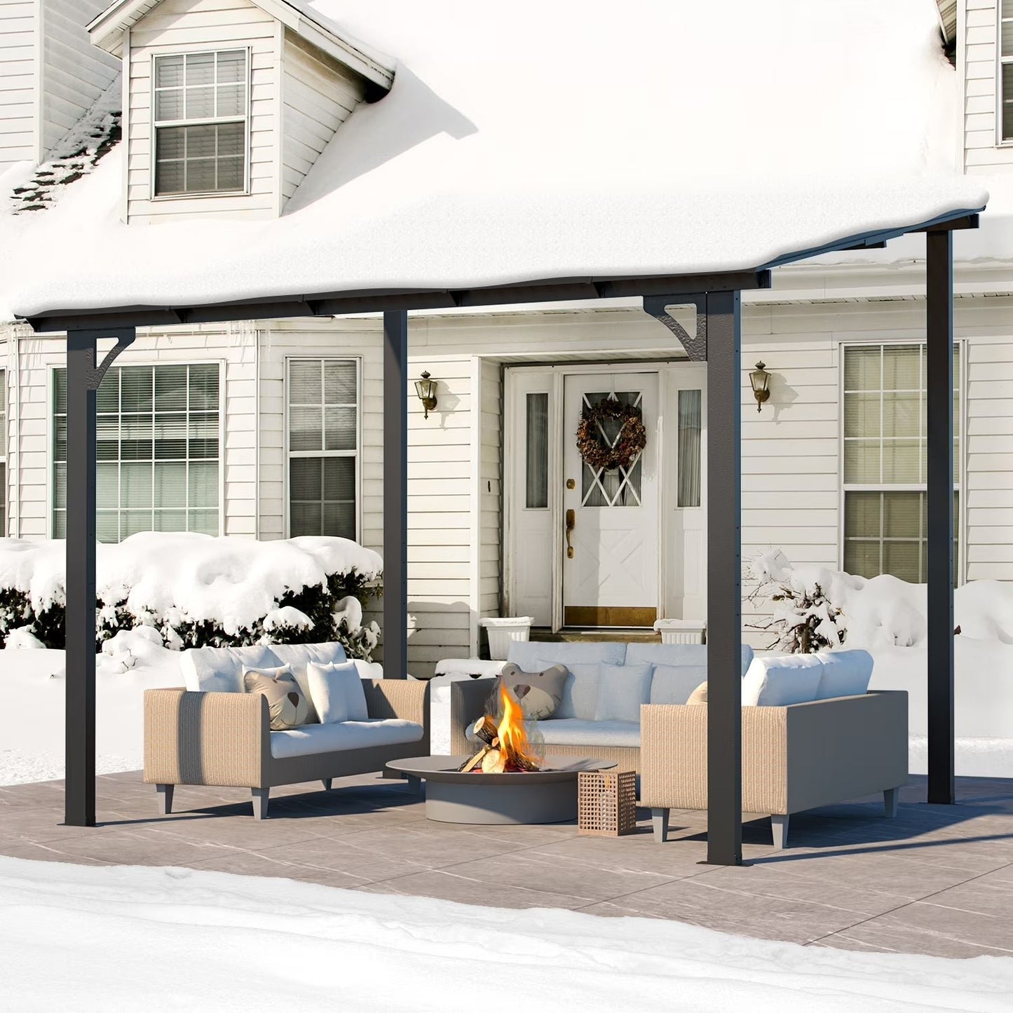 8' x 10' Hardtop Gazebo Outdoor Aluminum Pergola For Garden, Patio, Backyard-Gray