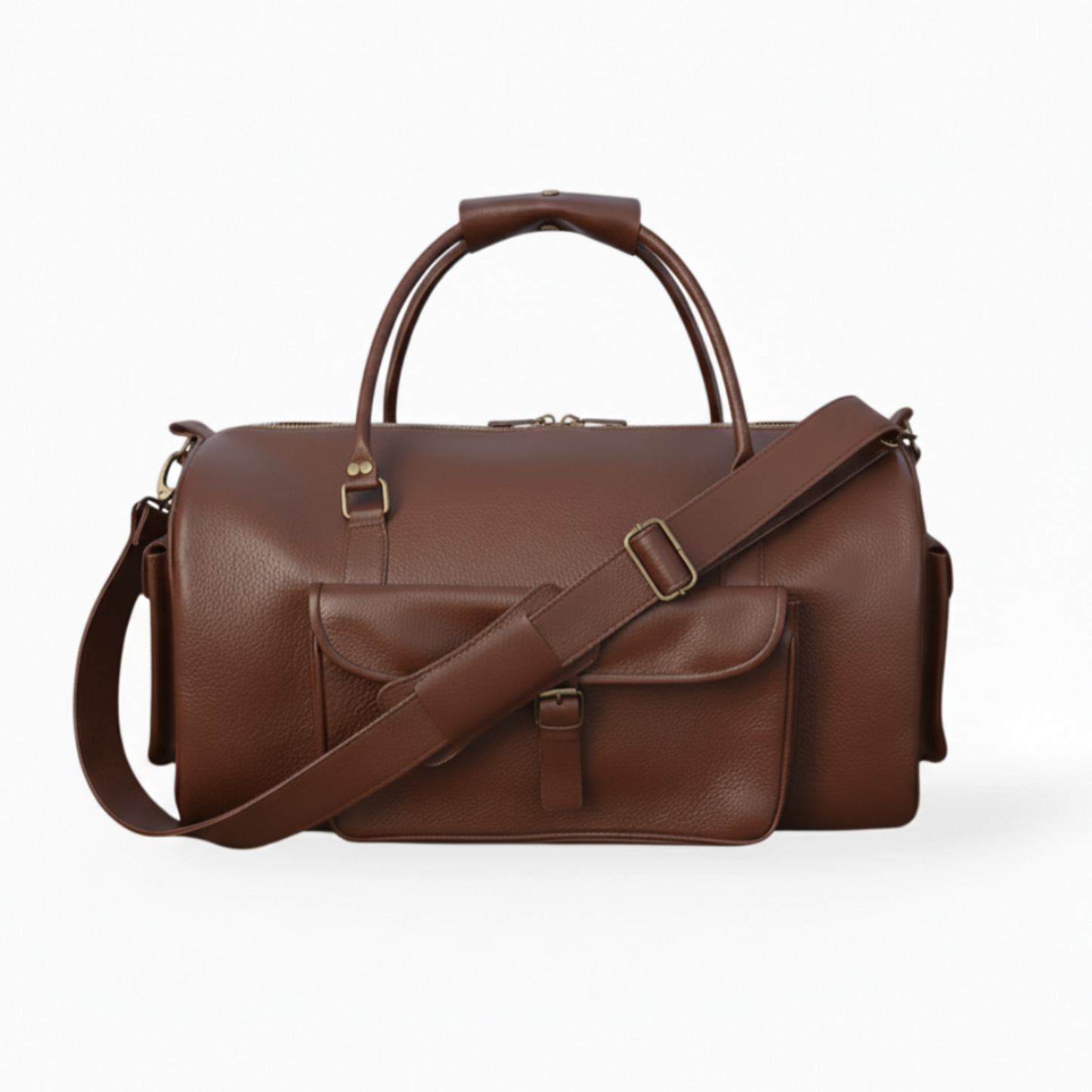 Softy Dark Brown Leather Duffel Bag Travel & Weekender Bag