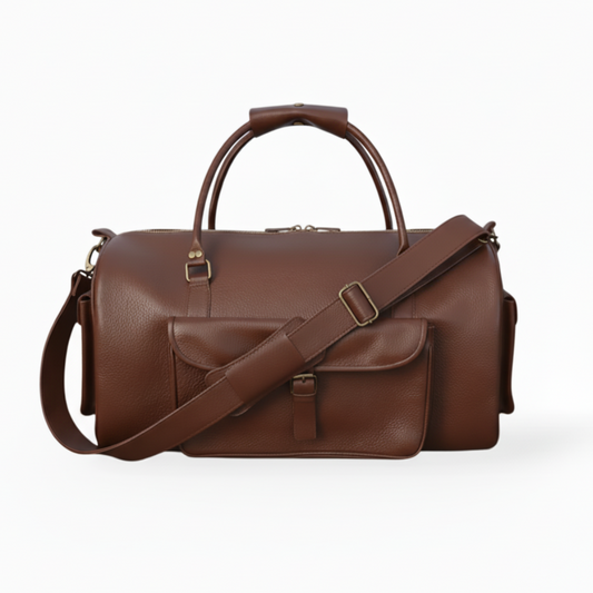 Softy Dark Brown Leather Duffel Bag Travel & Weekender Bag