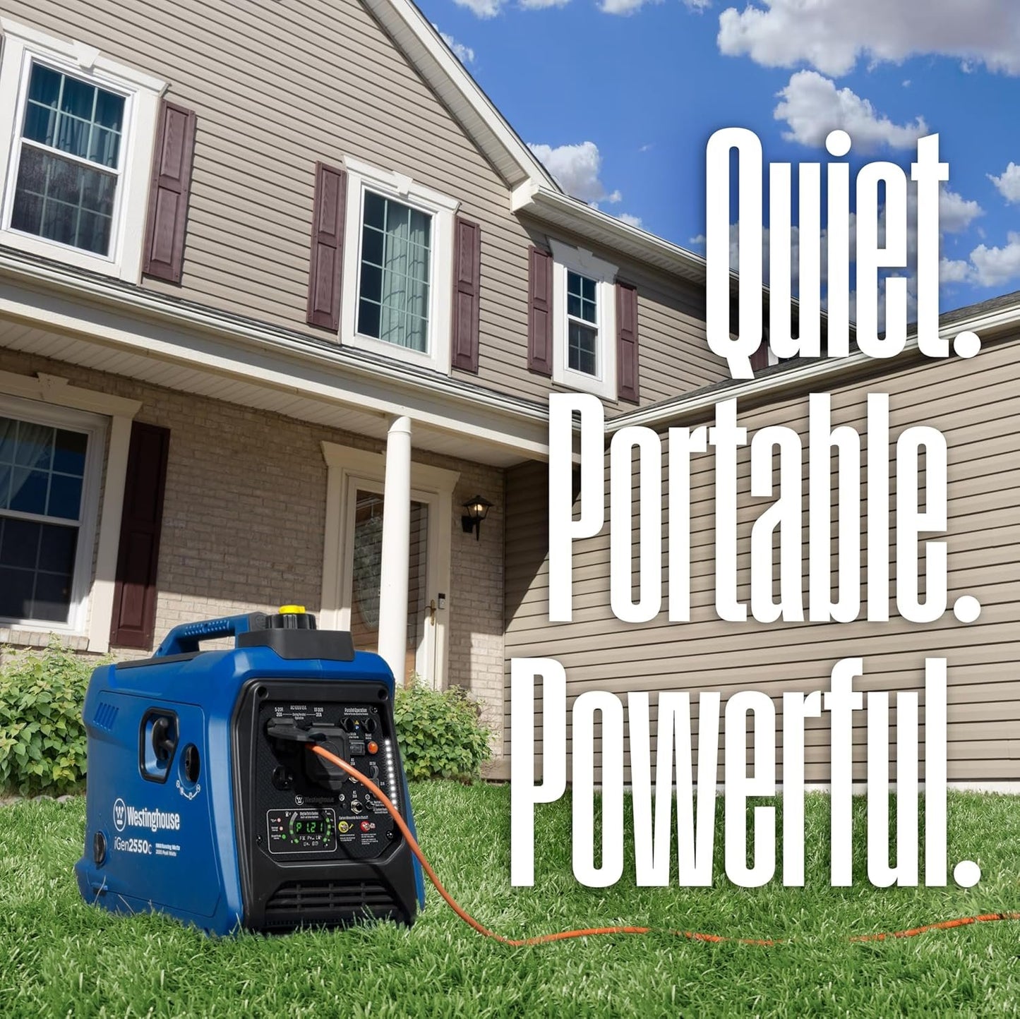 Westinghouse 2550W Dual Fuel Portable Inverter Generator Gas Propane RV Ready CO Sensor