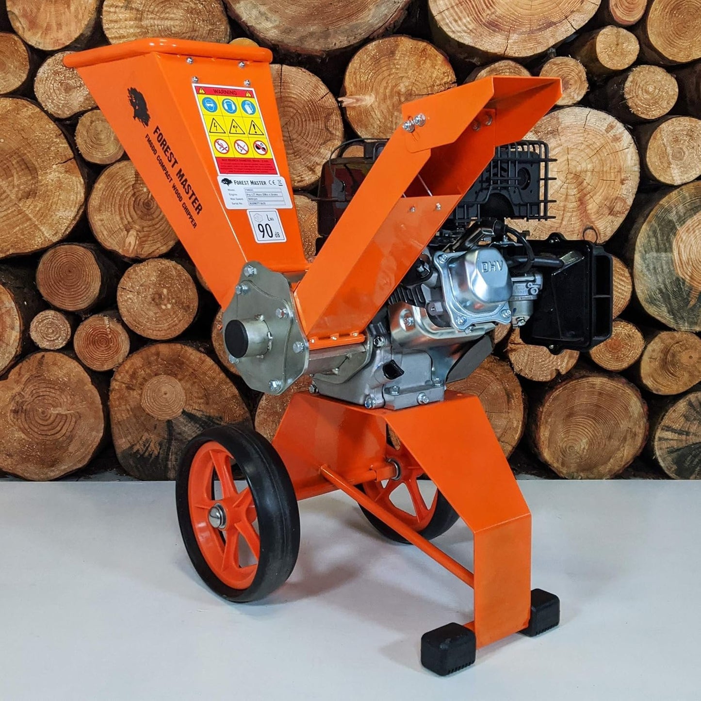 Forest Master FM6DD 6HP Gas Self-Feeding Wood Chipper, 2" Max Diameter, 3600 RPM