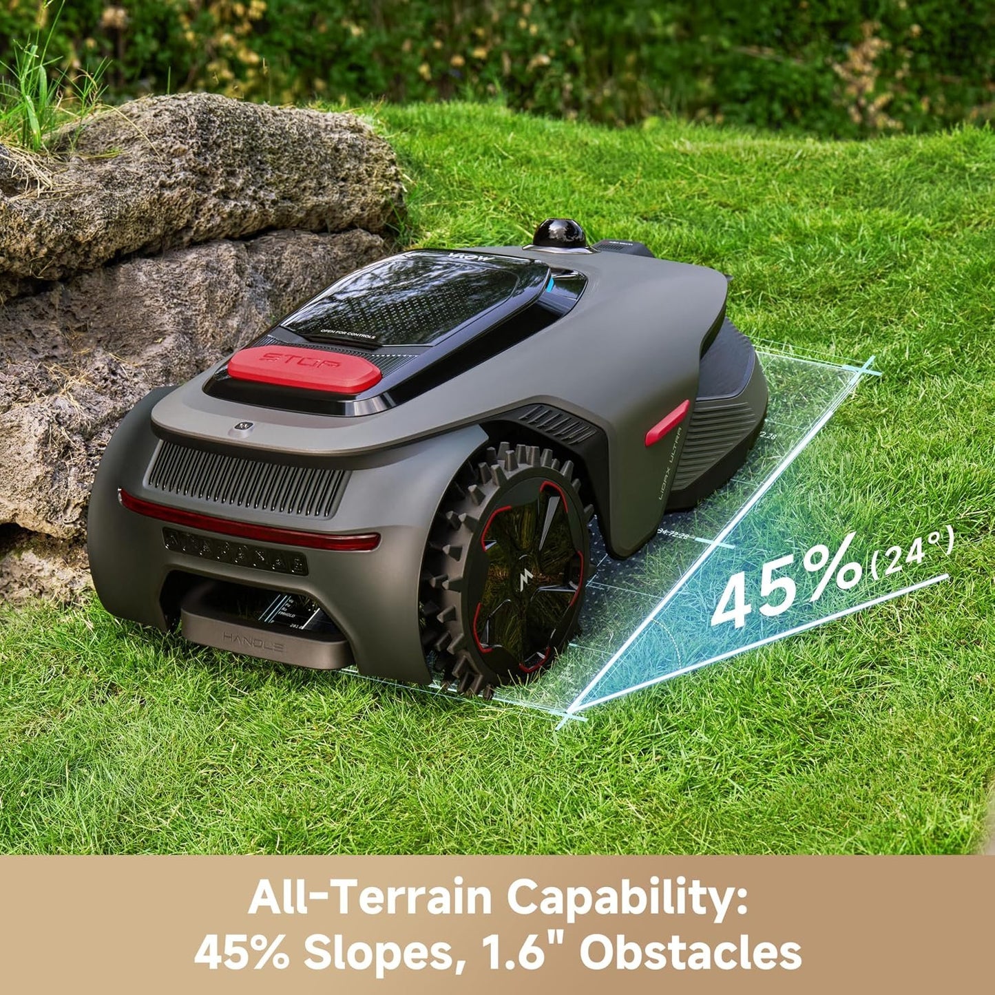 MOVA LiDAX Ultra 1000 Robot Lawn Mower Wire Free with Garage for 1/4 Acre, RTK-Free+360° 3D LiDAR+AI Vision Mapping, Zero-Edge Cutting, Cutting Height 1.2"-3.9", 45% Slope, 150 Managed Zones Dual Maps