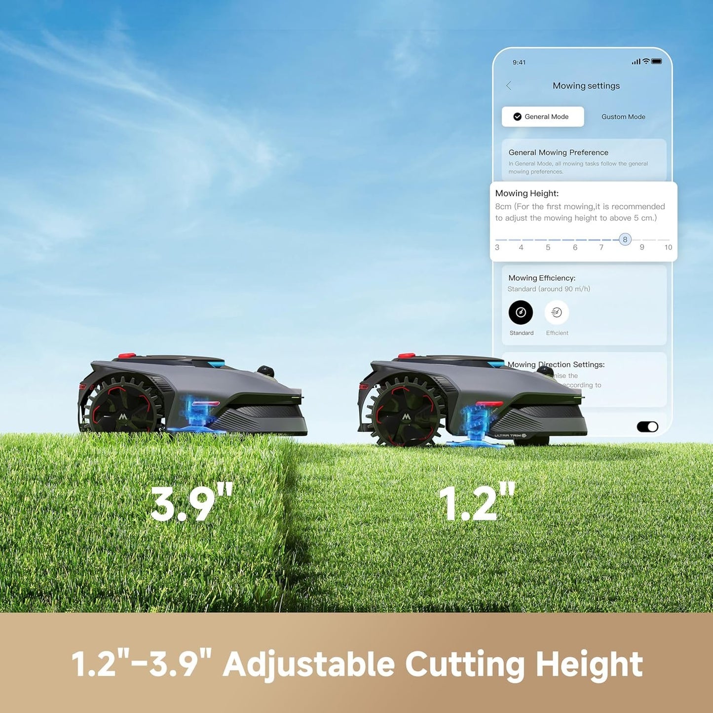 MOVA LiDAX Ultra 1000 Robot Lawn Mower Wire Free with Garage for 1/4 Acre, RTK-Free+360° 3D LiDAR+AI Vision Mapping, Zero-Edge Cutting, Cutting Height 1.2"-3.9", 45% Slope, 150 Managed Zones Dual Maps