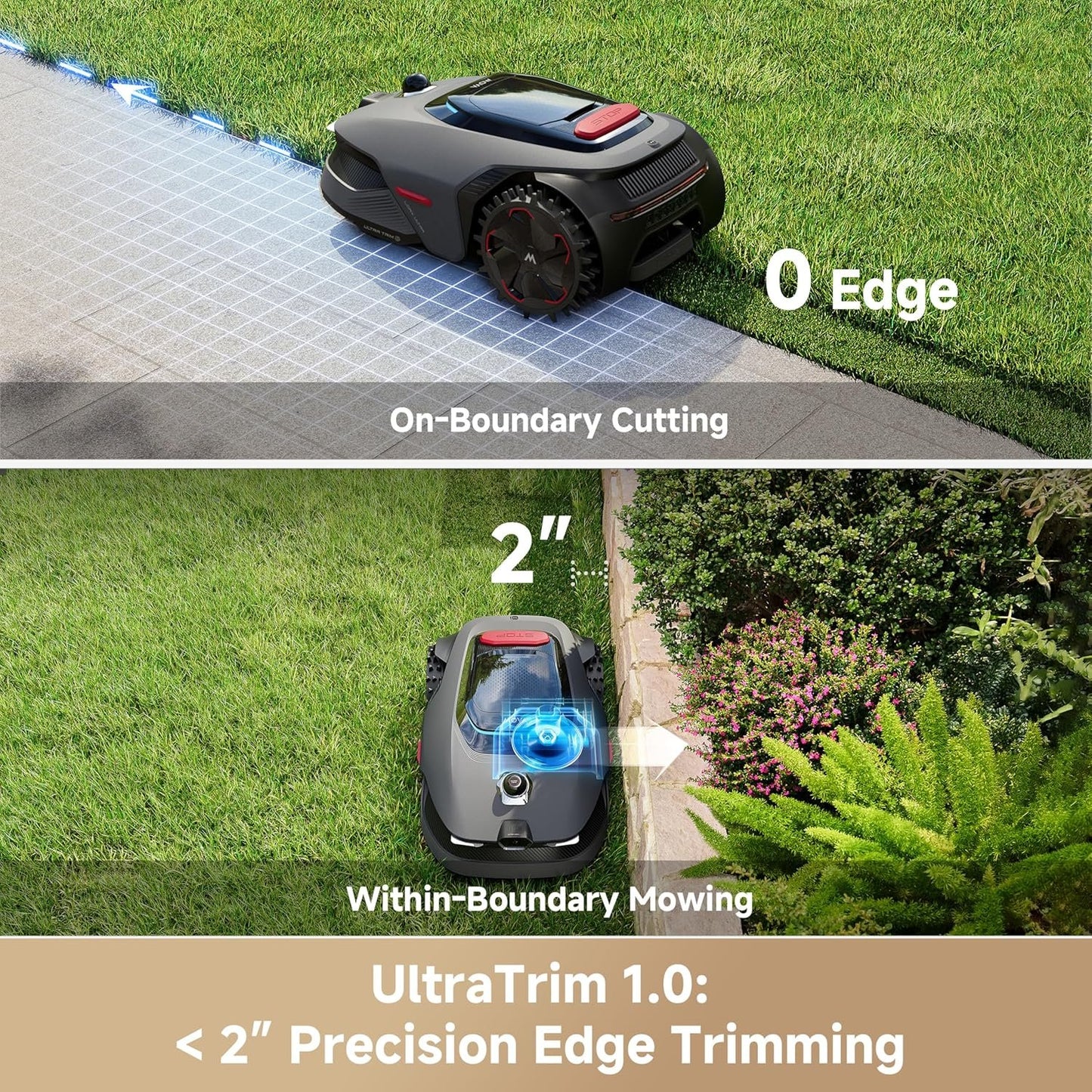 MOVA LiDAX Ultra 1000 Robot Lawn Mower Wire Free with Garage for 1/4 Acre, RTK-Free+360° 3D LiDAR+AI Vision Mapping, Zero-Edge Cutting, Cutting Height 1.2"-3.9", 45% Slope, 150 Managed Zones Dual Maps