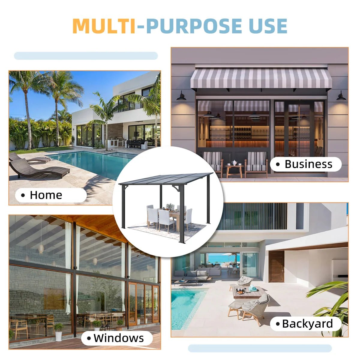 Aluminum Pergola with Canopy