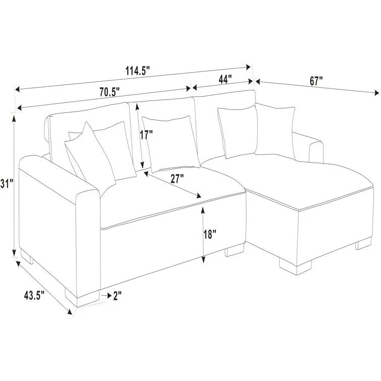 Asyiah 2 - Piece Upholstered Sectional