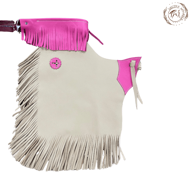 Beige Suede Chaps with Pink Accent