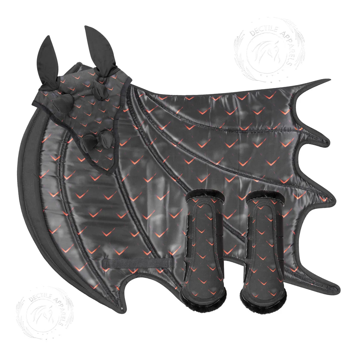 Black Red Arrow Dragon Saddle Pad Premium Style Pad