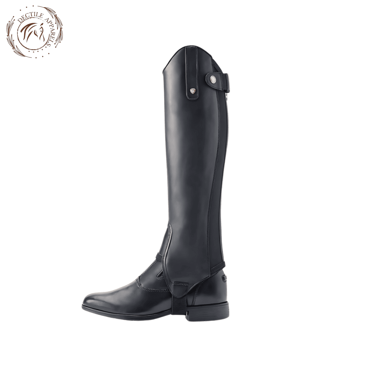 Black Leather Contoured Half Chaps