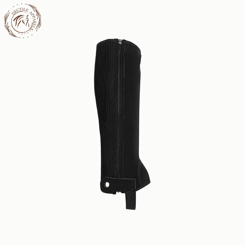 Classic Black Suede Half Chaps for Horse Riding