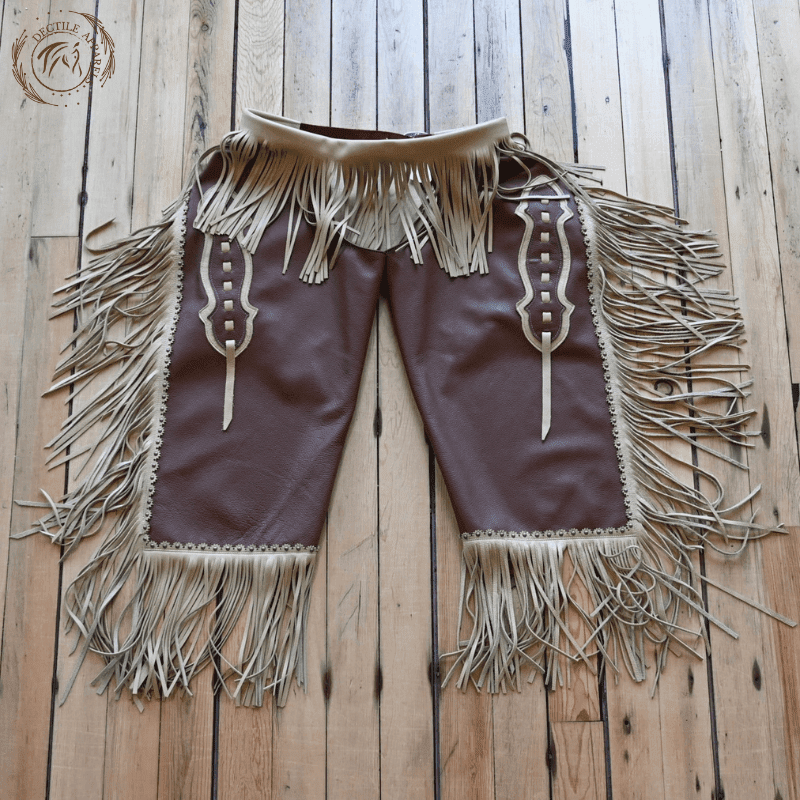 Classic Western Brown Leather Chink Chaps