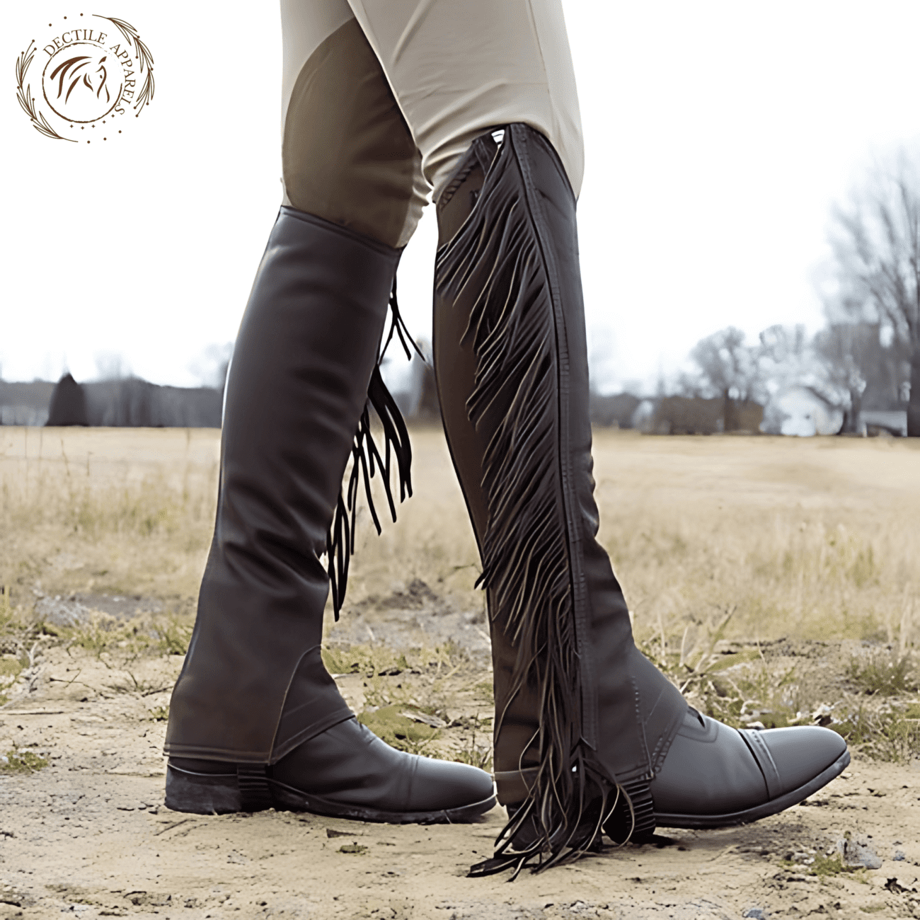 Leather Fringe Fit Half Chaps