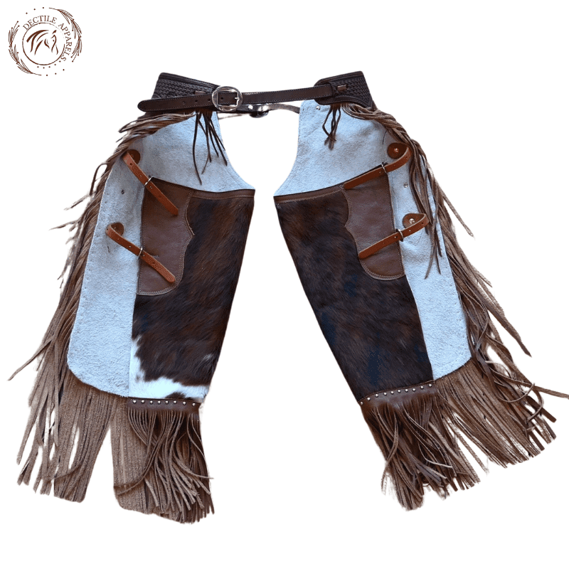 Western Brown Goat Skin Leather Chinks Chap