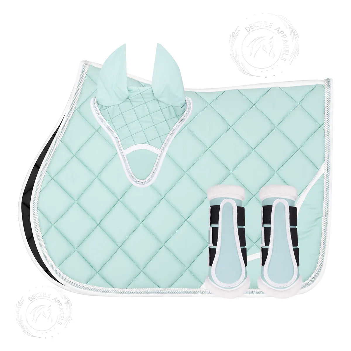 C Green English Saddle Pad for Horses