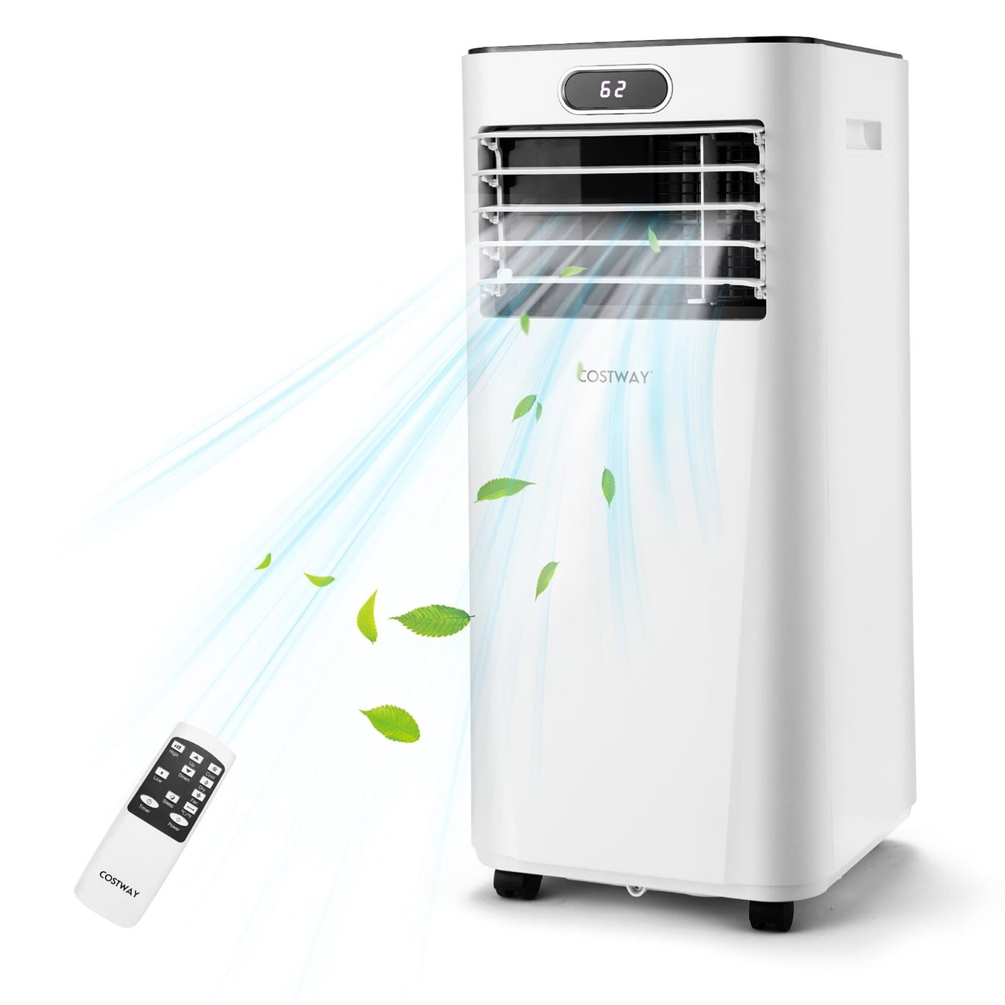 Costway 5000 BTU Portable Air Conditioner, 3-in-1 Air Cooler with Remote, White