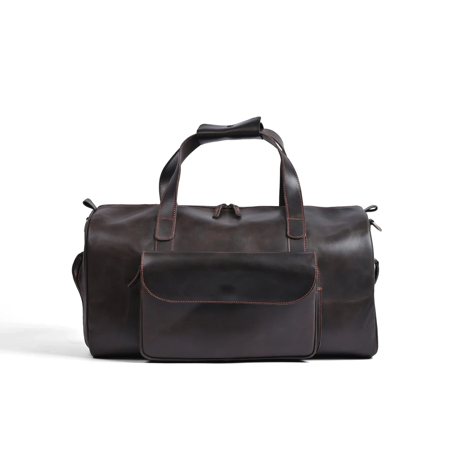Choco Leather Duffel Bag | Premium Pull-Up Weekender & Travel Bag