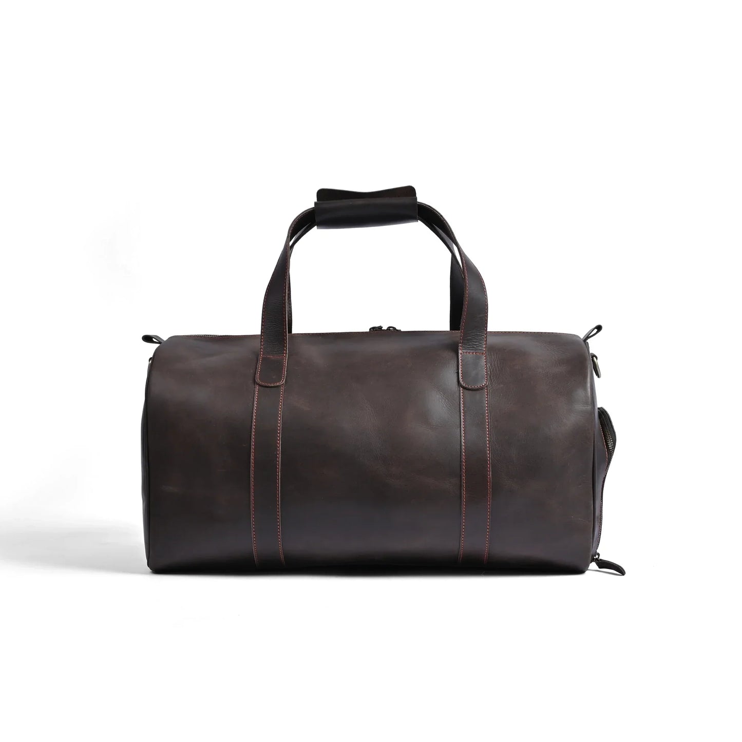 Choco Leather Duffel Bag | Premium Pull-Up Weekender & Travel Bag