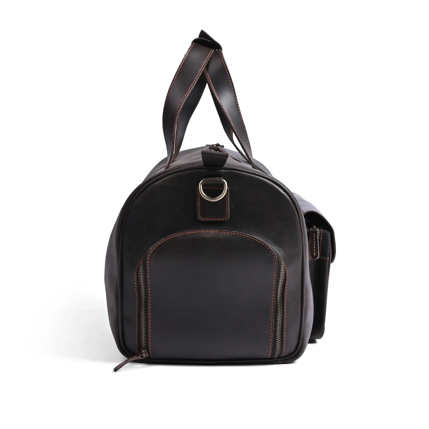 Choco Leather Duffel Bag | Premium Pull-Up Weekender & Travel Bag