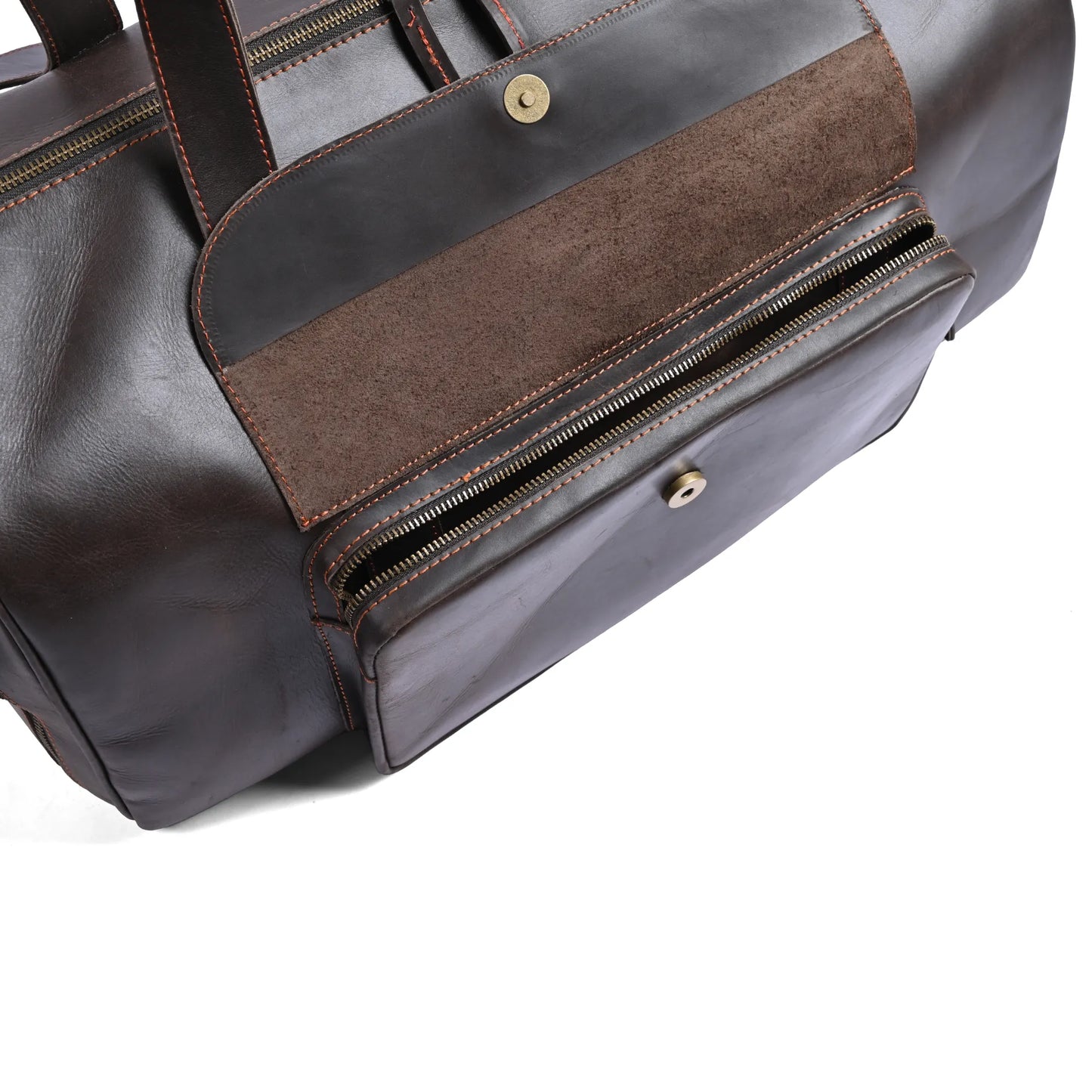 Choco Leather Duffel Bag | Premium Pull-Up Weekender & Travel Bag