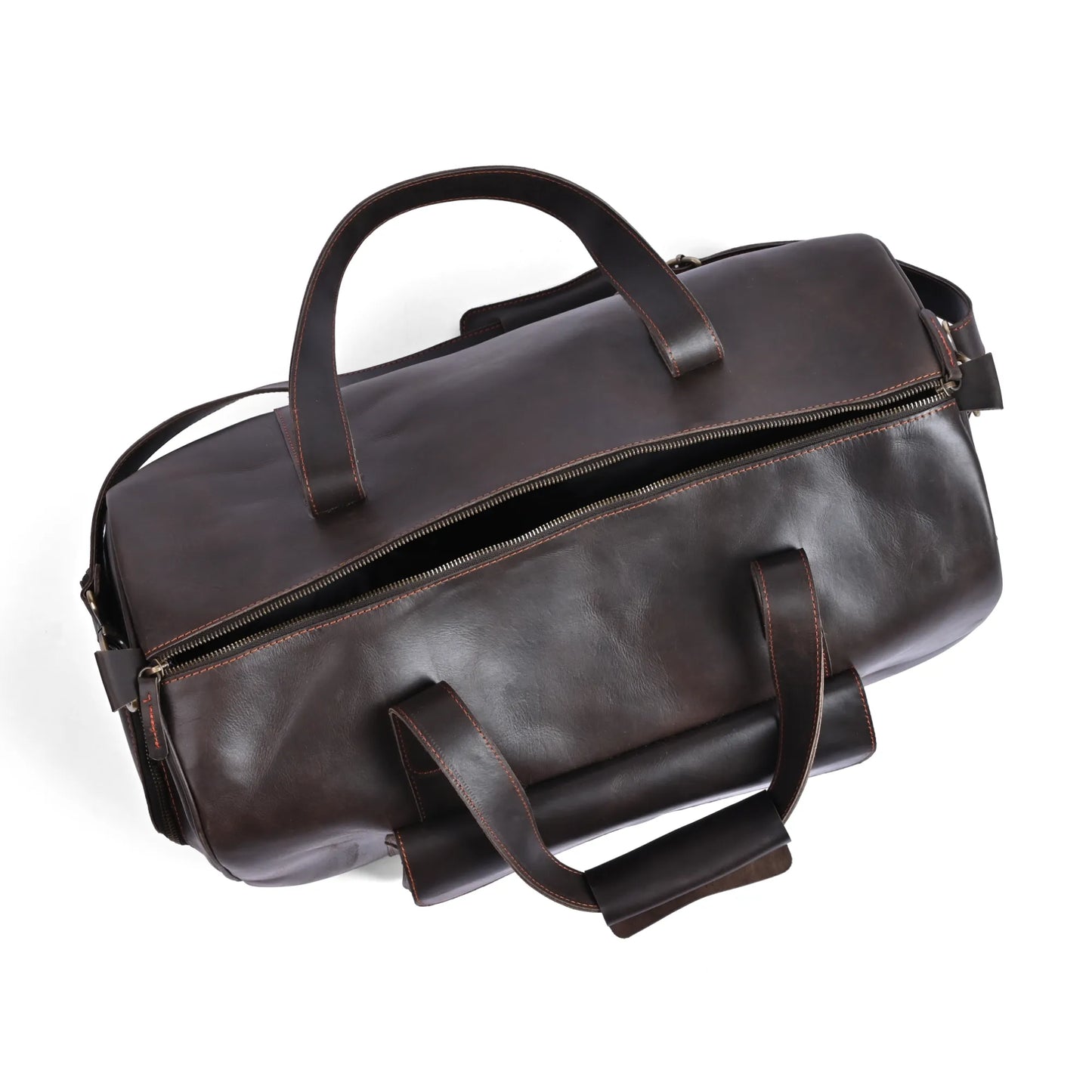 Choco Leather Duffel Bag | Premium Pull-Up Weekender & Travel Bag