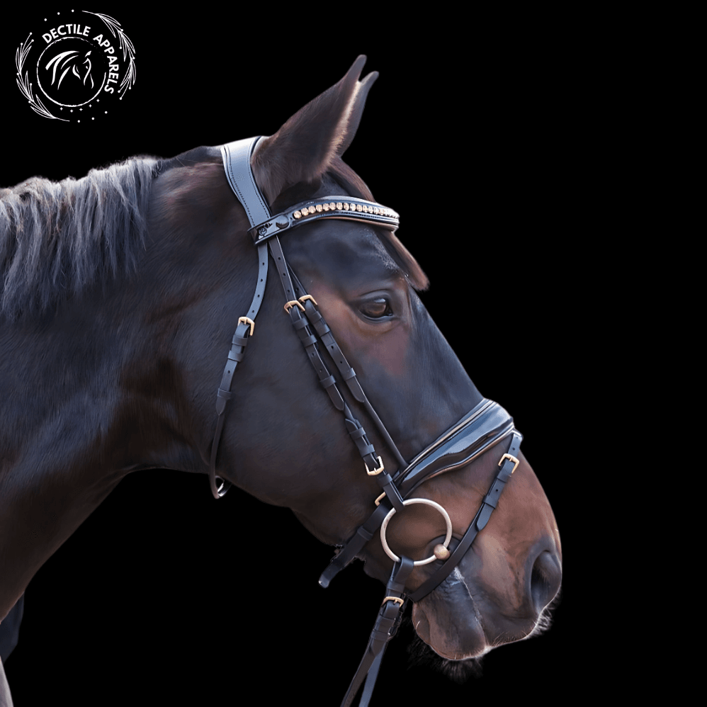 Amalfi Black Patent Sparkle Snaffle Bridle