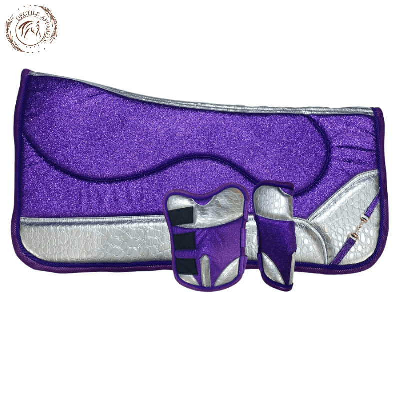 Purple Glitter Western Saddle Pad Set