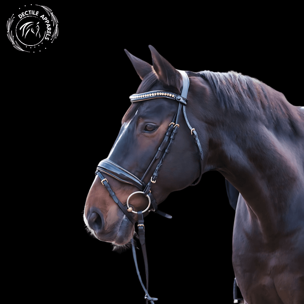 Amalfi Black Patent Sparkle Snaffle Bridle