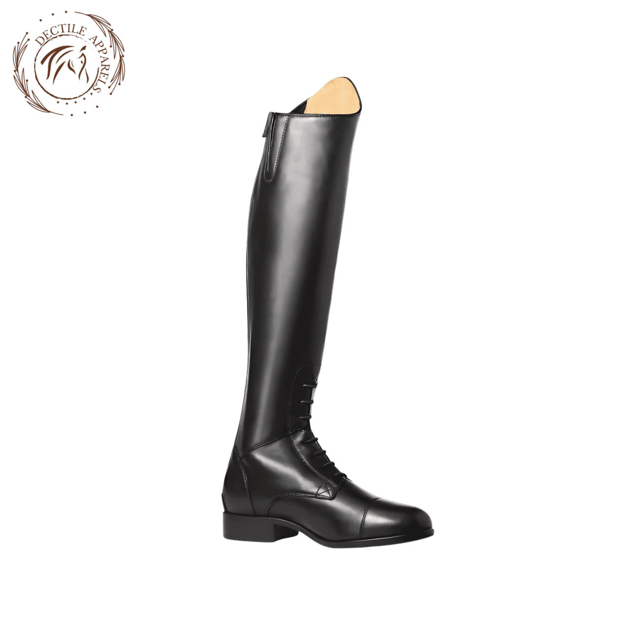 5-Star Dectile Black Leather Riding Boots