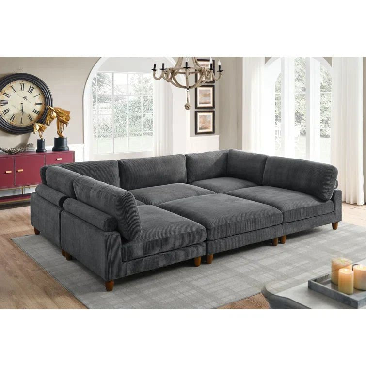 Espinosa 6 - Piece Corduroy Sectional