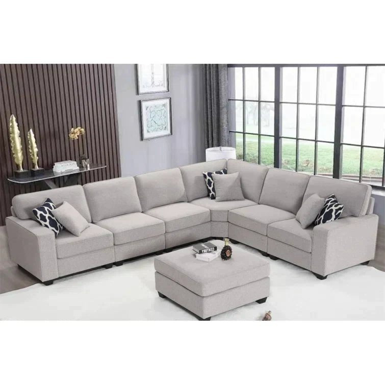 137" Wide Reversible Modular Corner Sectional with Ottoman
