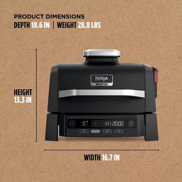 Woodfire Outdoor Grill & Smoker, 4-in-1 Functionality, Authentic Woodfire Flavors, Electric Heat
