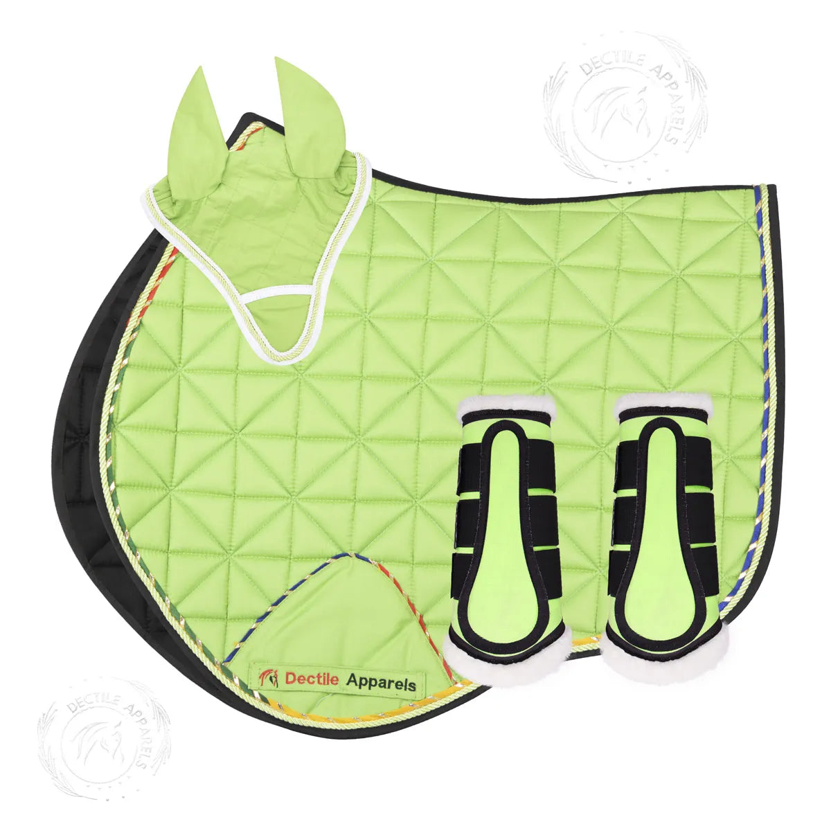 Green English Saddle Pad Set