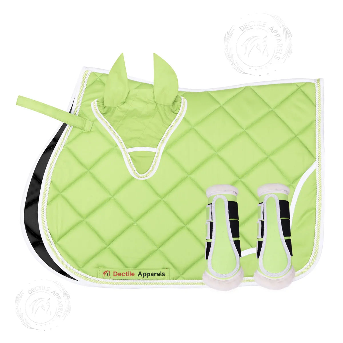 Green English Saddle Pad Set