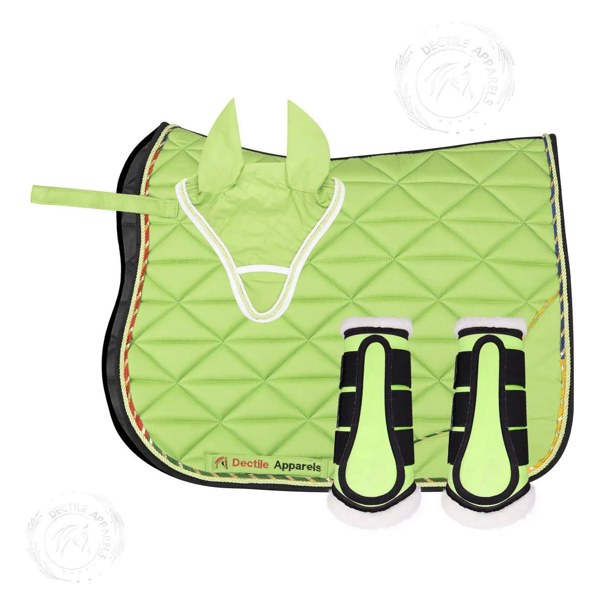 Green English Saddle Pad Set