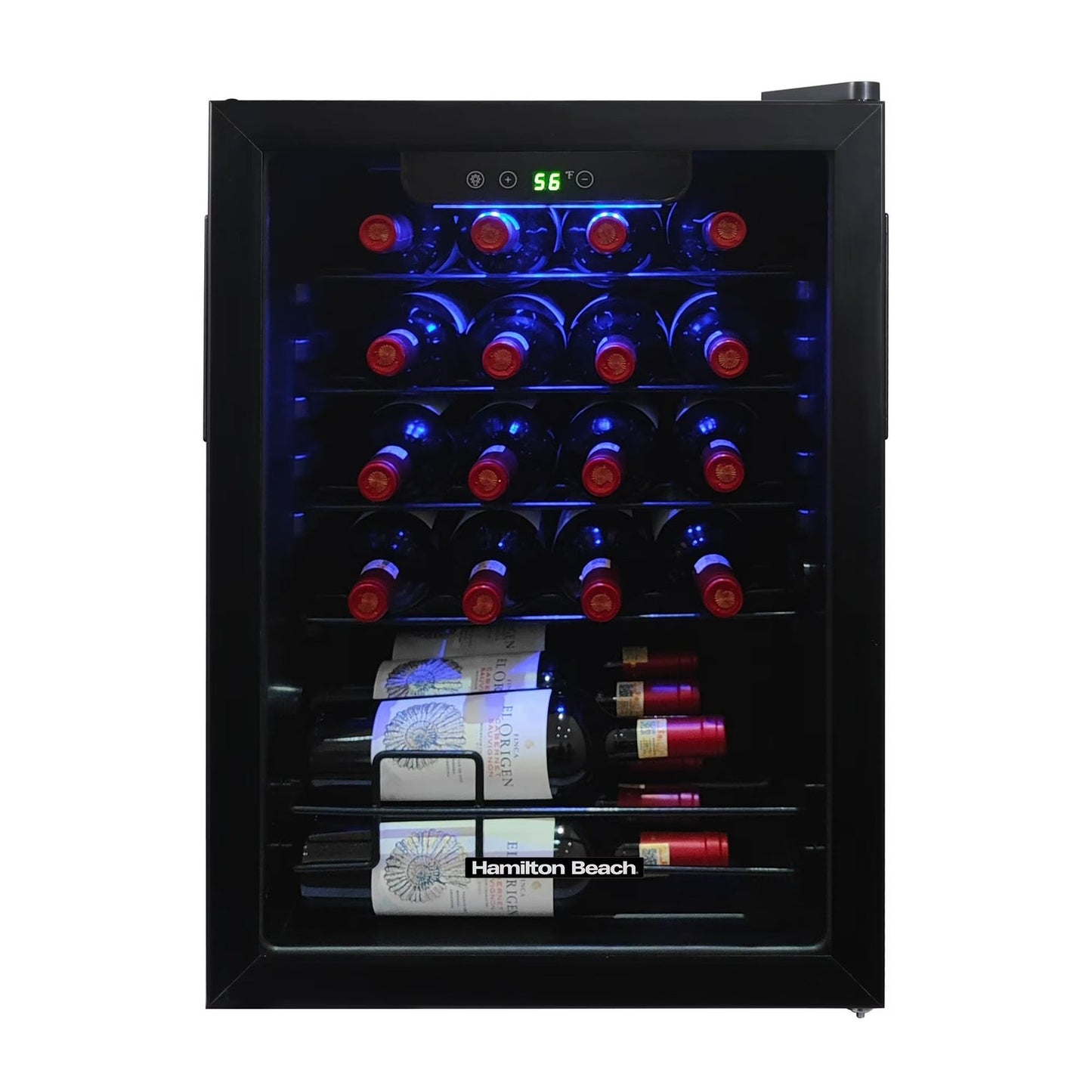 22 Bottle Wine Fridge, 2.6 Cu. ft. Wine Refrigerator with Glass Door and Touch Controls, Black