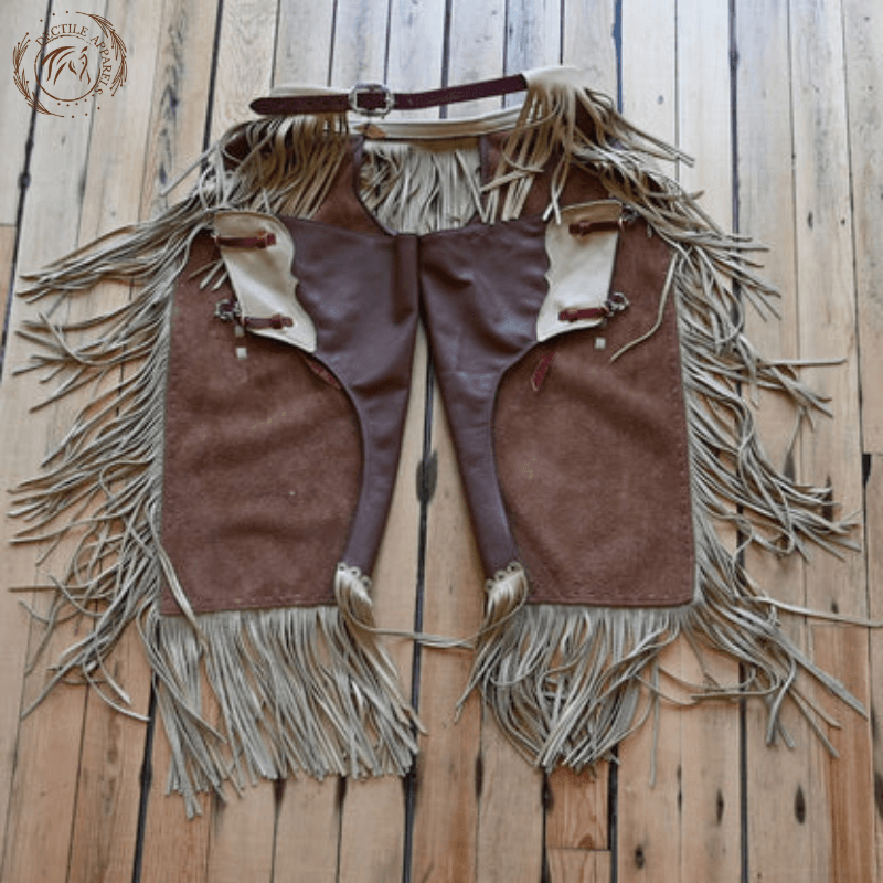 Classic Western Brown Leather Chink Chaps