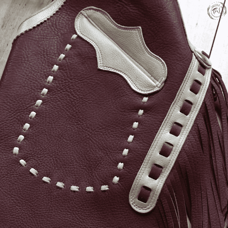 Western Maroon Leather Chink Chaps