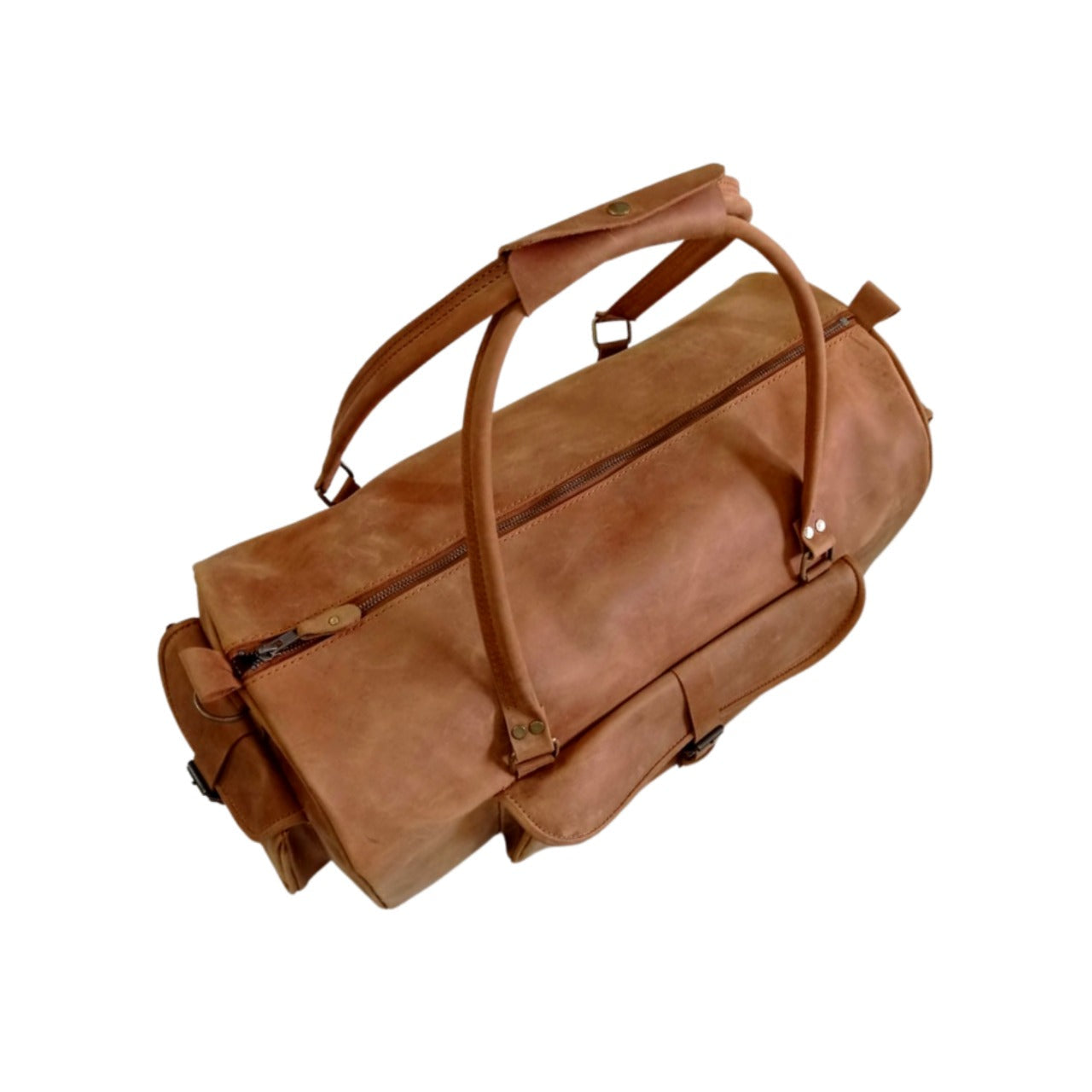 Shangrila Tan Leather Duffel Bag – Premium Men’s Travel & Gym Holdall