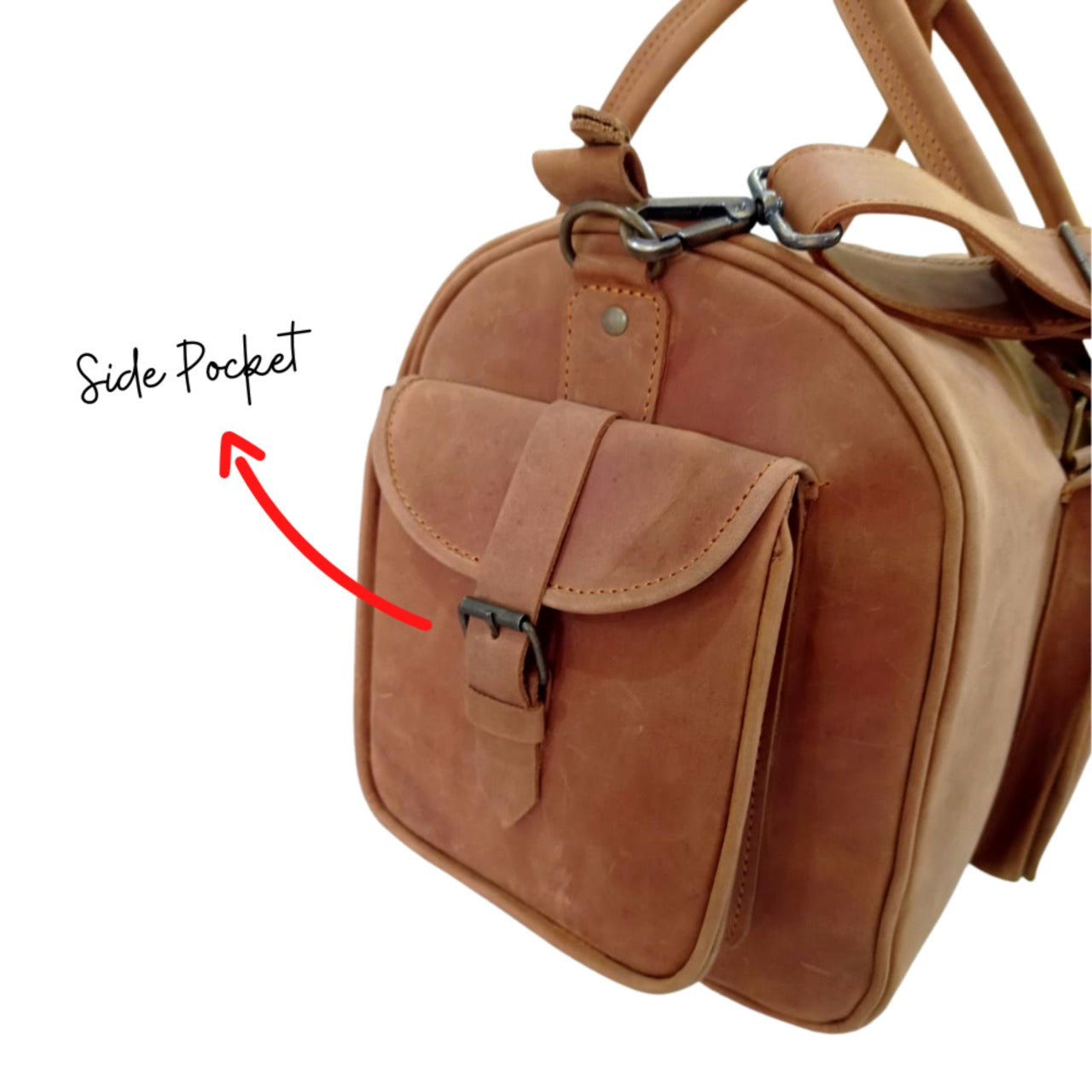 Shangrila Tan Leather Duffel Bag – Premium Men’s Travel & Gym Holdall