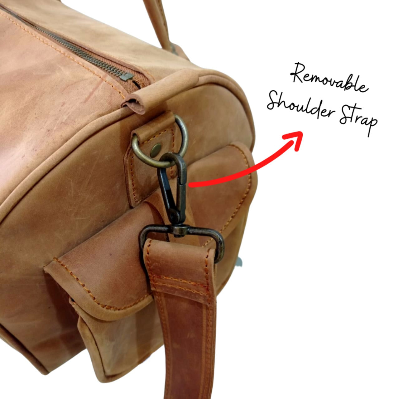 Shangrila Tan Leather Duffel Bag – Premium Men’s Travel & Gym Holdall