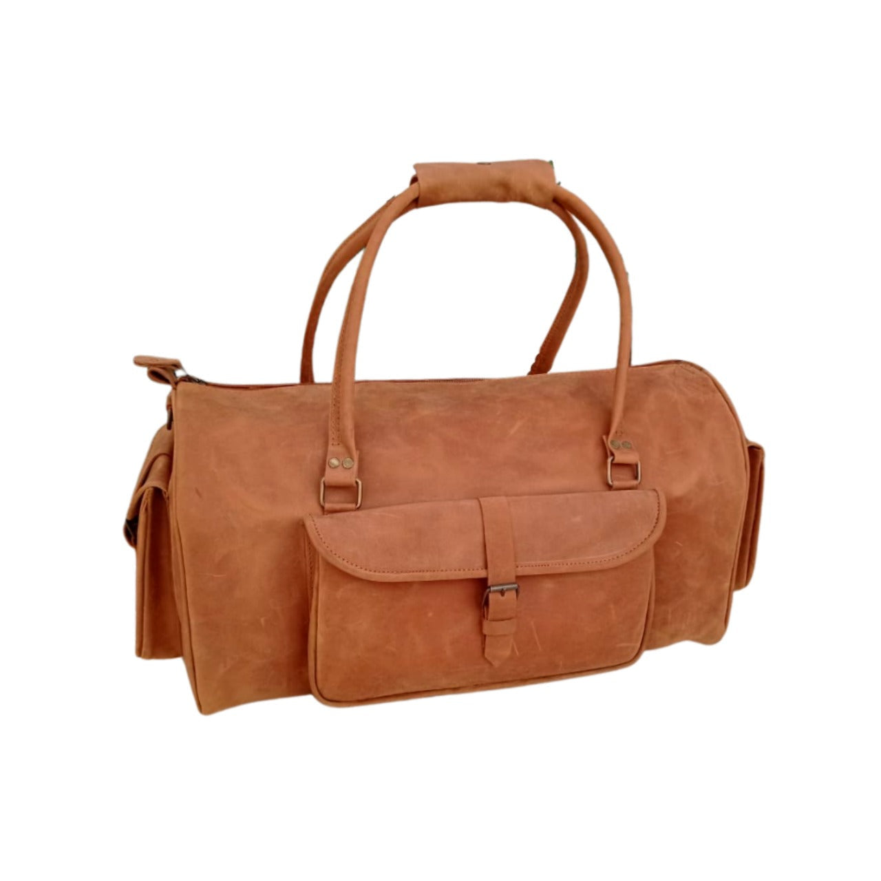 Shangrila Tan Leather Duffel Bag – Premium Men’s Travel & Gym Holdall