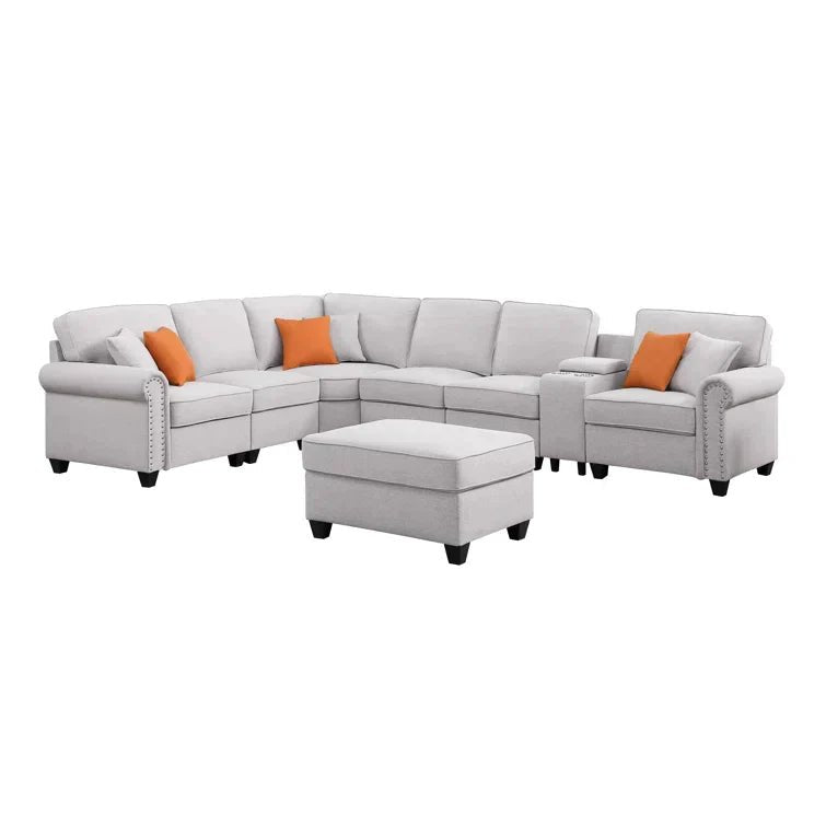 Kettner 136.35" Wide Reversible Modular Corner Sectional with Ottoman