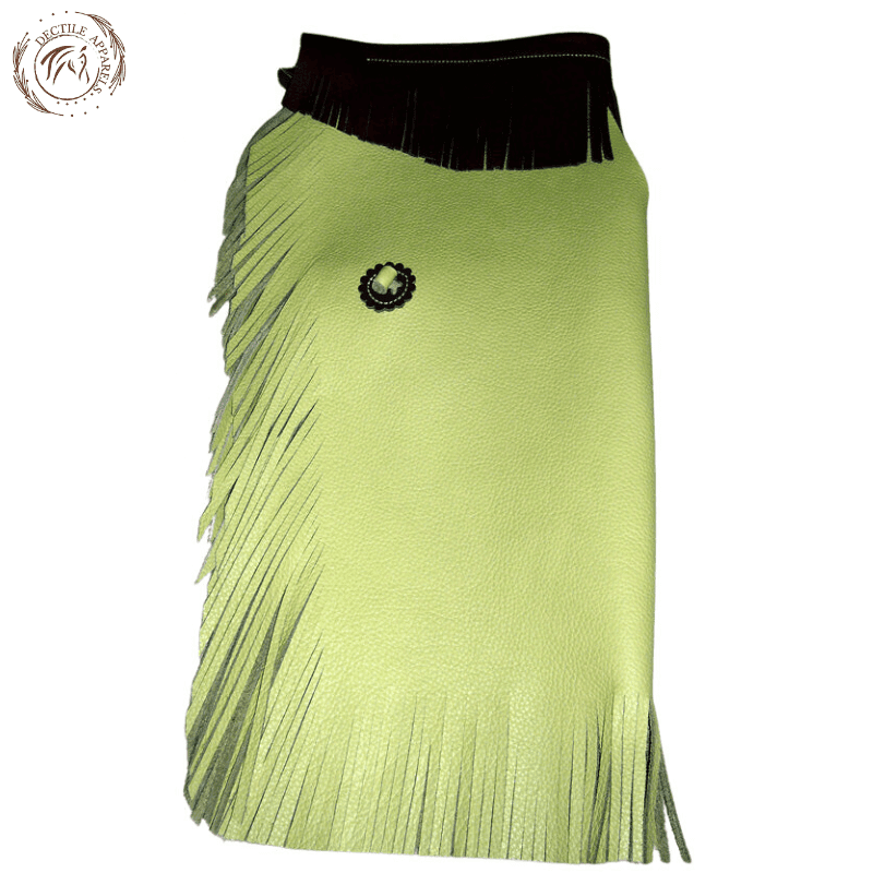 Lime Green Leather Chinks Chaps