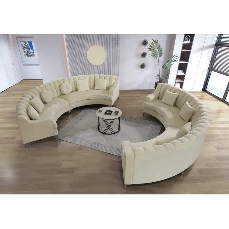 Steubenville 141.34" Wide Velvet Modular Sectional