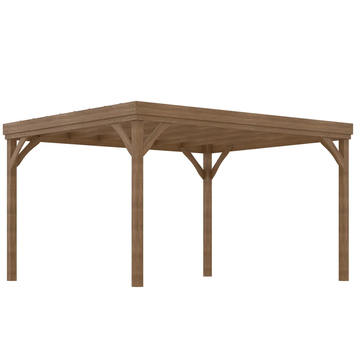 10' x 12' Outdoor Pergola, Wood Gazebo Grape Trellis with Concrete Anchors for Climbing Plant Support at Garden, Patio, Backyard, Deck, Brown