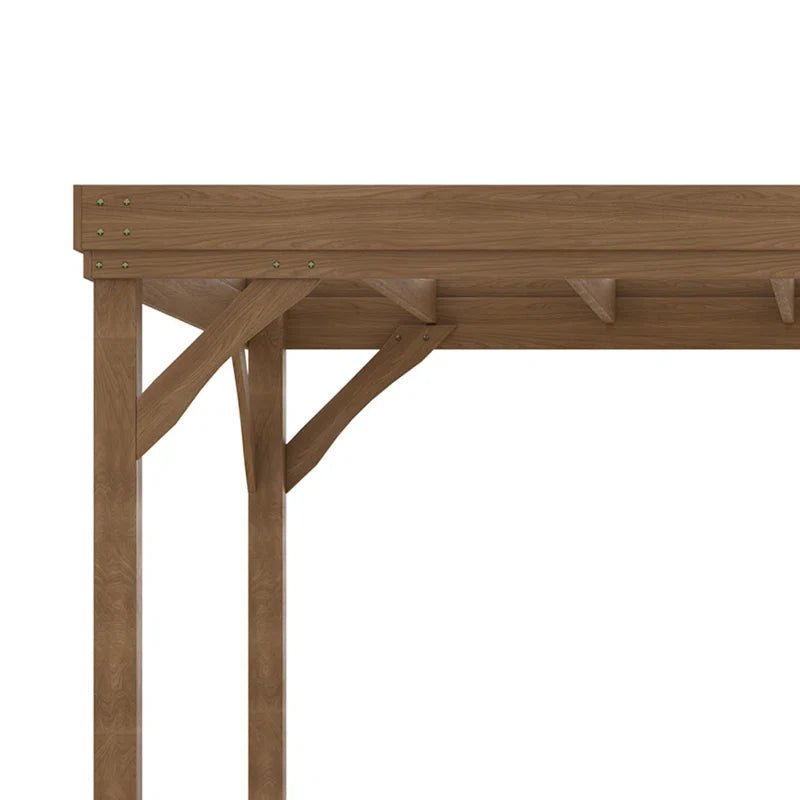 10' x 12' Outdoor Pergola, Wood Gazebo Grape Trellis with Concrete Anchors for Climbing Plant Support at Garden, Patio, Backyard, Deck, Brown