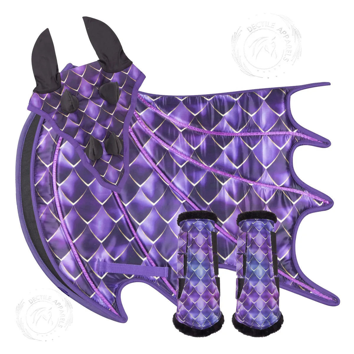 Purple & Gold Dragon Saddle Pad Set